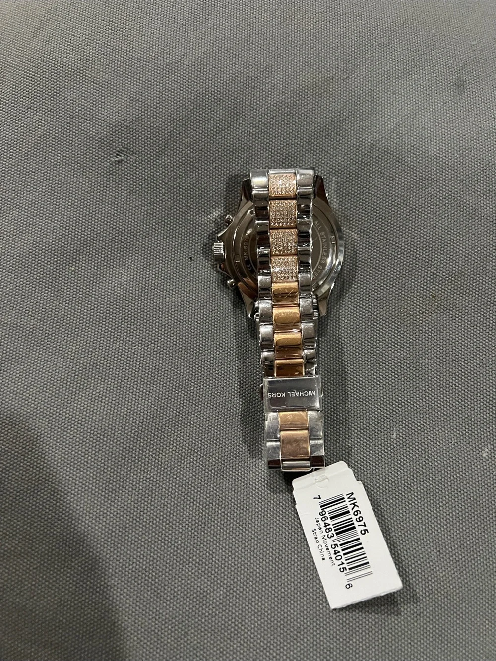 Michael Kors Rose Gold and Silver Crystal-Accented Chronograph Watch